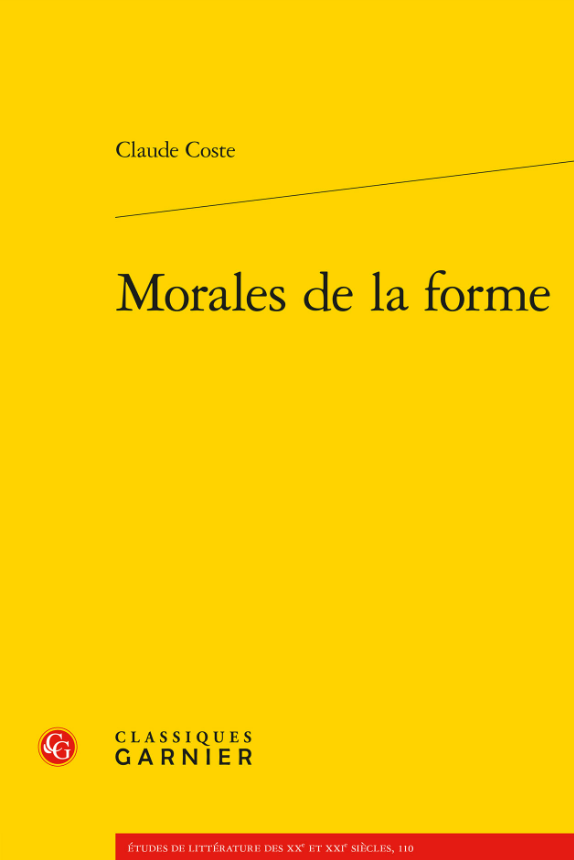 Couverture Morales de la forme