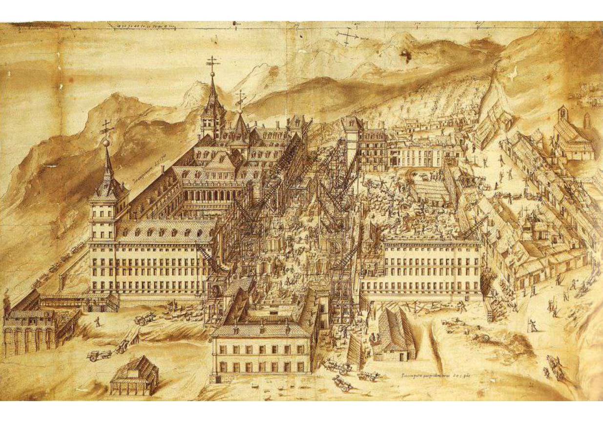 El Escorial en obras, 1576. (Londres, Hatfield House, colección del Marqués de Salisbury)