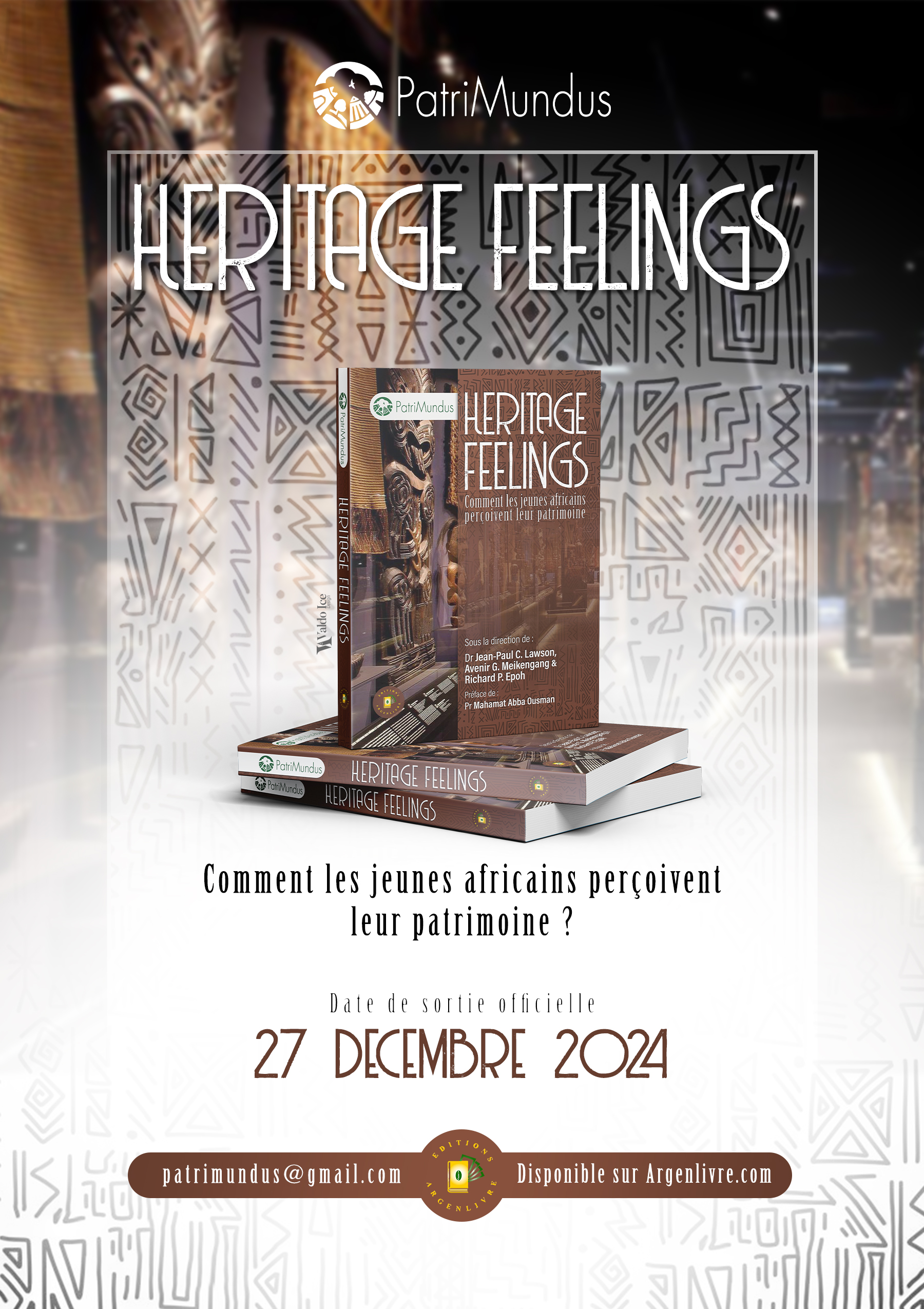 Flyer officiel de la sortie de l'ouvrage Heritage Feelings