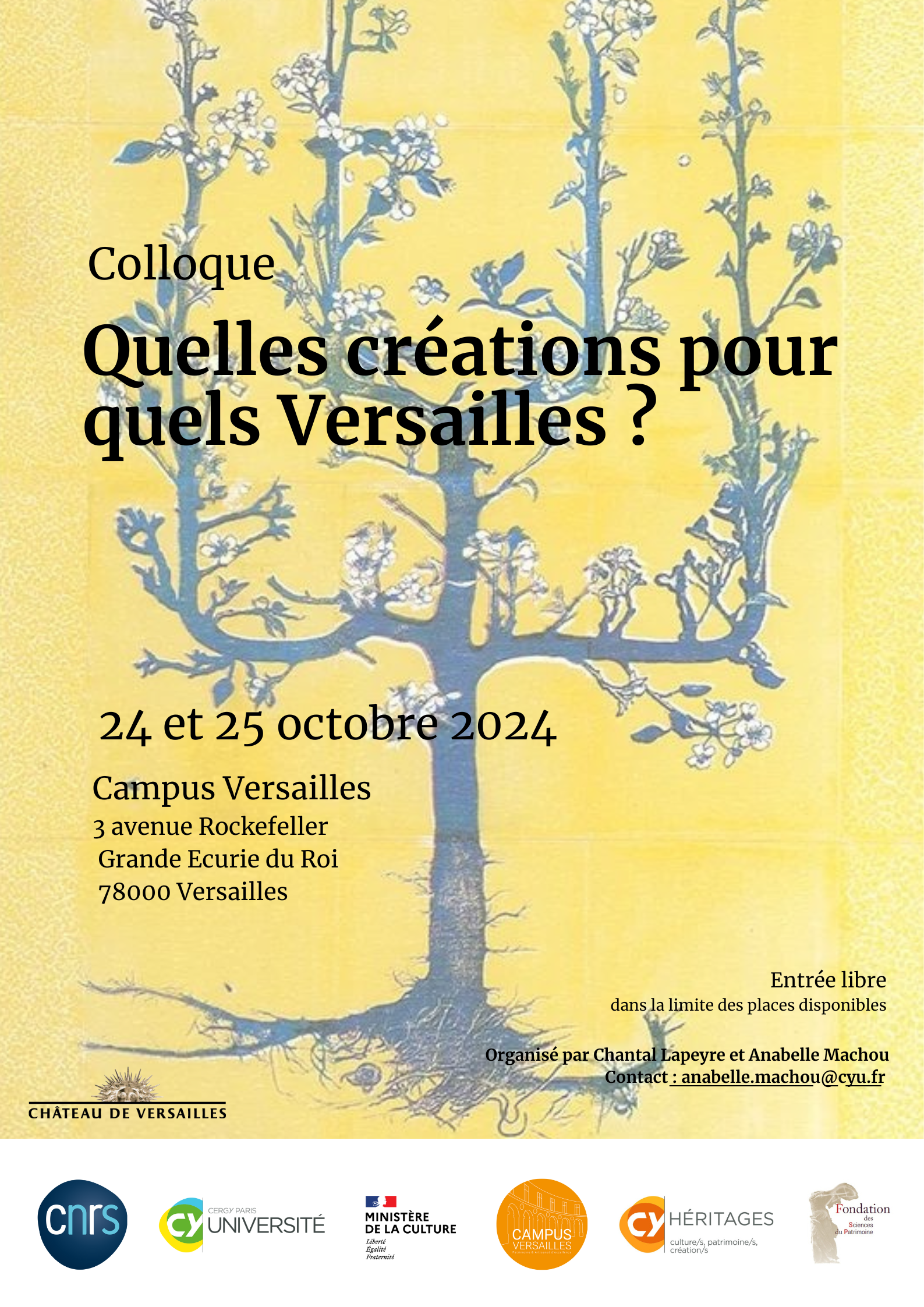 Affiche manifestation scientifique Quelles créations pour quels Versailles