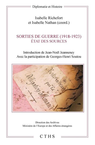 Sorties de guerre (1918-1923) - Etat des sources